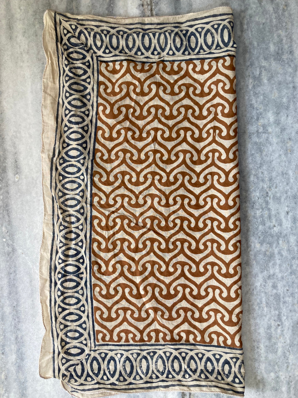 Hand Block Printed Cotton Bandana: Natural Dye Neckerchief - Made in India