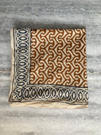 Hand Block Printed Cotton Bandana: Natural Dye Neckerchief - Made in India