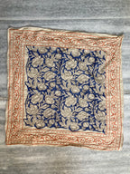 Hand Block Printed Cotton Bandana: Natural Dye Neckerchief - Made in India