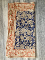 Hand Block Printed Cotton Bandana: Natural Dye Neckerchief - Made in India