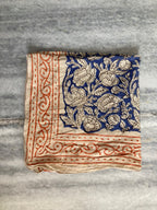 Hand Block Printed Cotton Bandana: Natural Dye Neckerchief - Made in India
