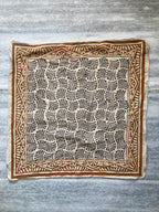 Hand Block Printed Cotton Bandana: Natural Dye Neckerchief - Made in India