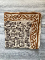 Hand Block Printed Cotton Bandana: Natural Dye Neckerchief - Made in India