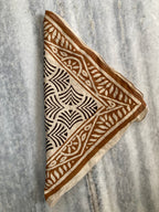 Hand Block Printed Cotton Bandana: Natural Dye Neckerchief - Made in India