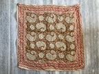 Hand Block Printed Cotton Bandana: Natural Dye Neckerchief - Made in India