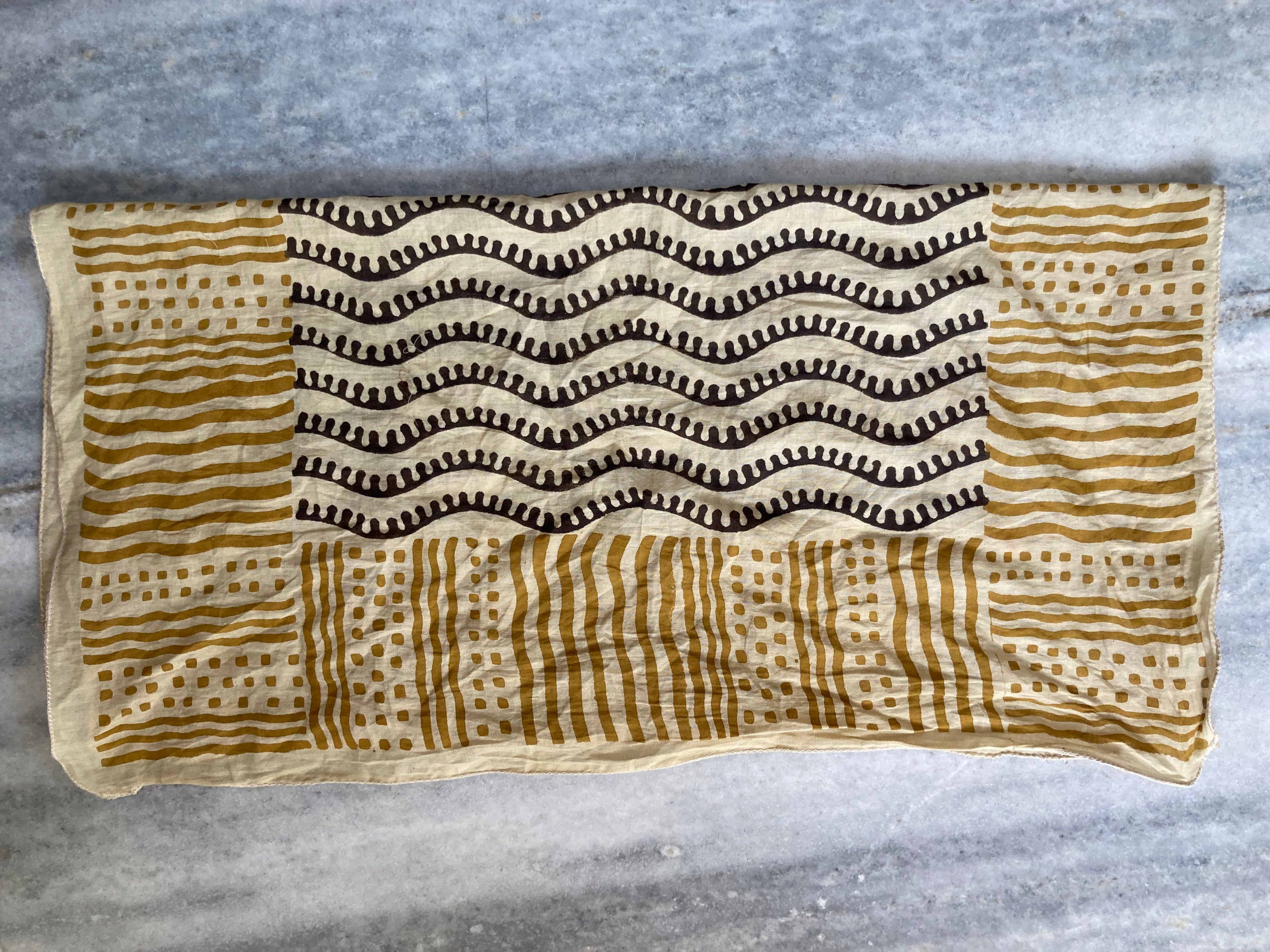 Hand Block Printed Cotton Bandana: Natural Dye Neckerchief - Made in India