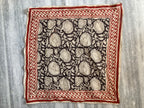 Hand Block Printed Cotton Bandana: Natural Dye Neckerchief - Made in India