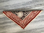 Hand Block Printed Cotton Bandana: Natural Dye Neckerchief - Made in India
