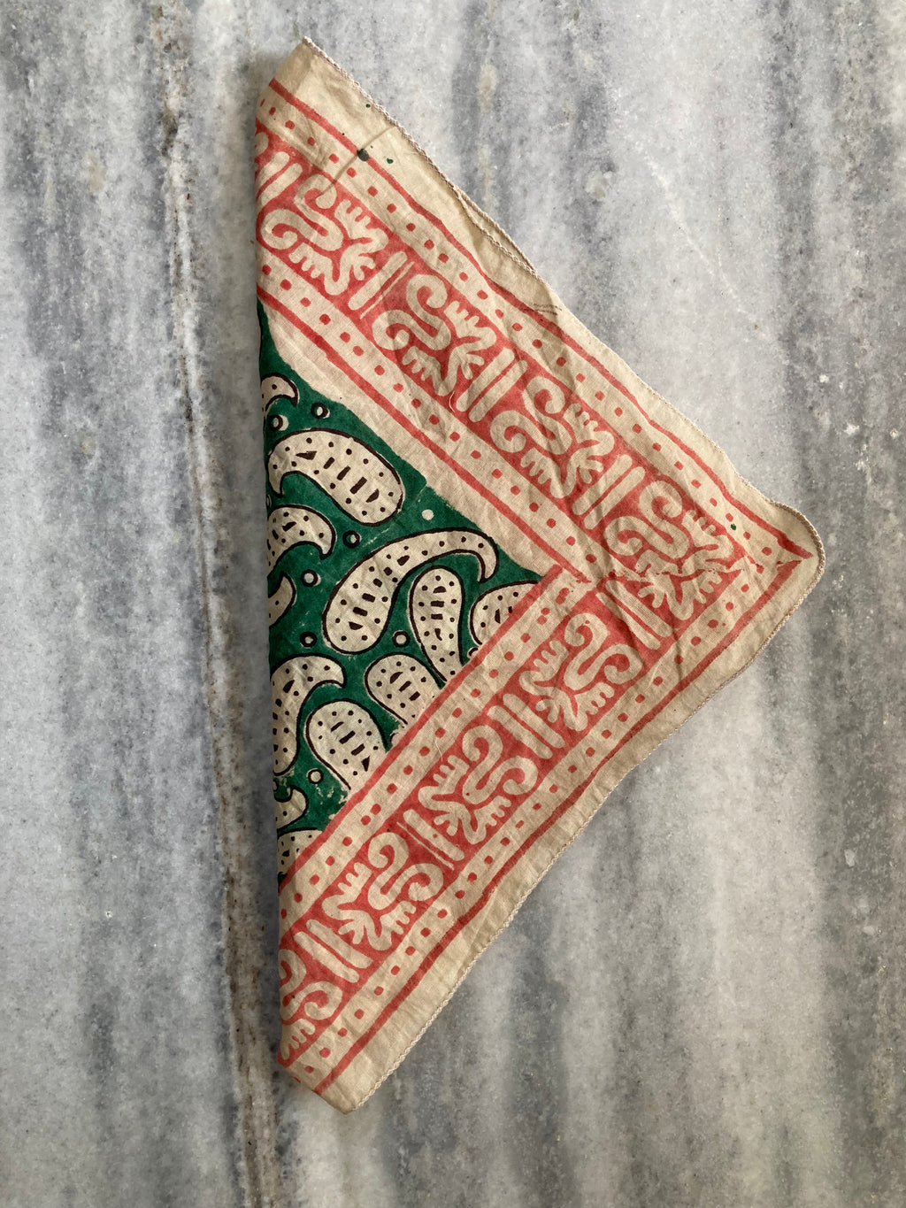 Hand Block Printed Cotton Bandana: Natural Dye Neckerchief - Made in India