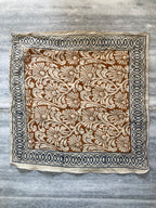Hand Block Printed Cotton Bandana: Natural Dye Neckerchief - Made in India