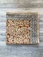 Hand Block Printed Cotton Bandana: Natural Dye Neckerchief - Made in India