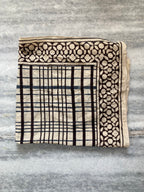 Hand Block Printed Cotton Bandana: Natural Dye Neckerchief - Made in India