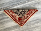 Hand Block Printed Cotton Bandana: Natural Dye Neckerchief - Made in India