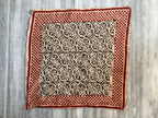 Hand Block Printed Cotton Bandana: Natural Dye Neckerchief - Made in India