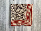 Hand Block Printed Cotton Bandana: Natural Dye Neckerchief - Made in India