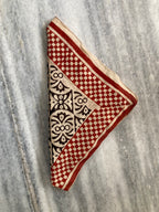 Hand Block Printed Cotton Bandana: Natural Dye Neckerchief - Made in India