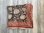Hand Block Printed Cotton Bandana: Natural Dye Neckerchief - Made in India