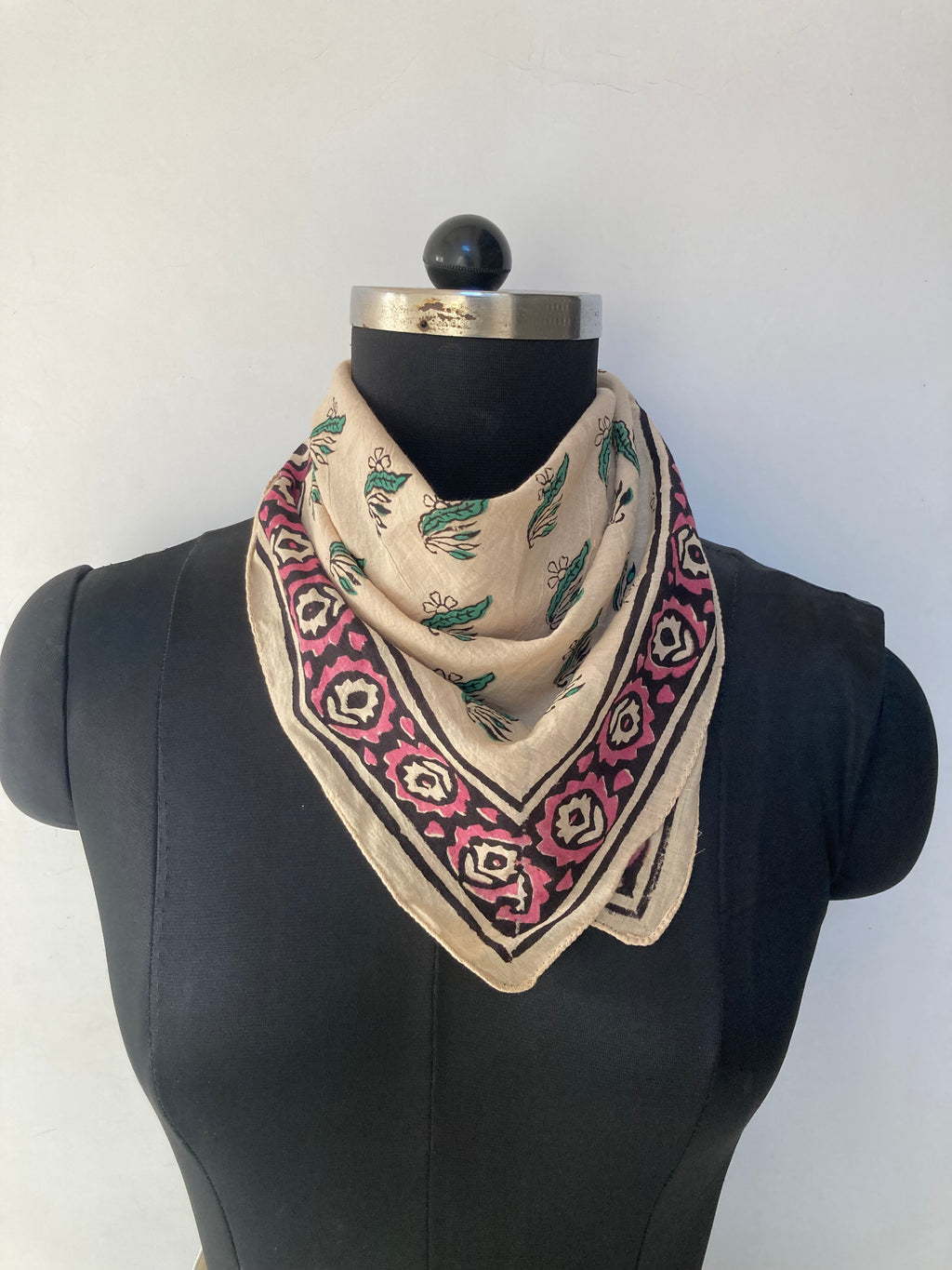 Hand Block Print Cotton Bandanas - Set of 5, Natural Dye