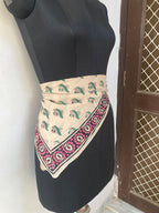Hand Block Printed Cotton Bandana: Natural Dye Neckerchief - Made in India