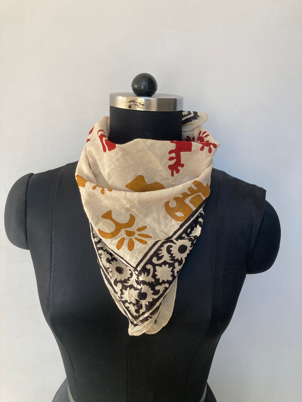 Hand Block Print Cotton Bandanas - Set of 5, Natural Dye