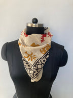 Hand Block Print Cotton Bandanas - Set of 5, Natural Dye