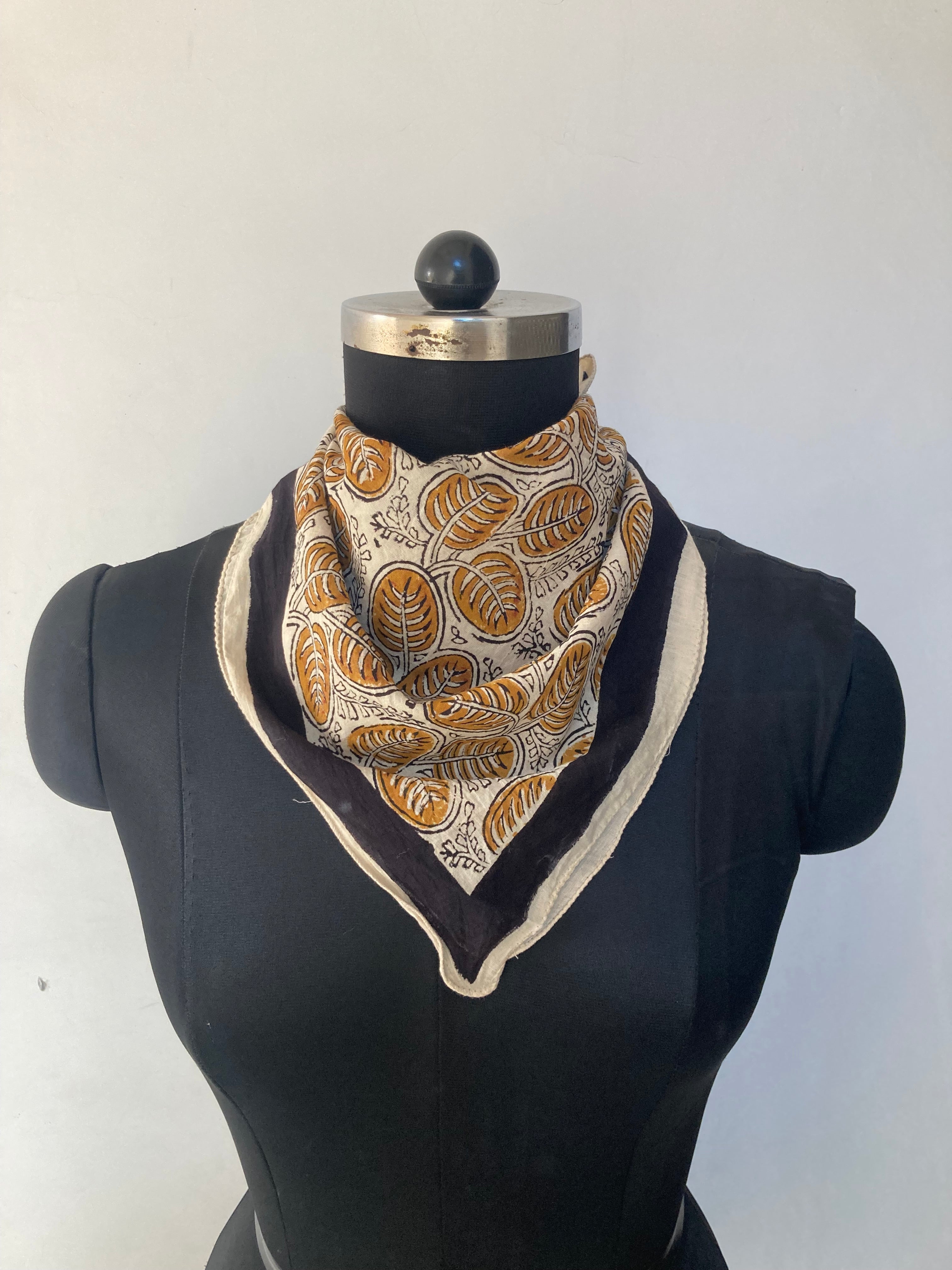 Hand Block Print Cotton Bandanas - Set of 5, Natural Dye