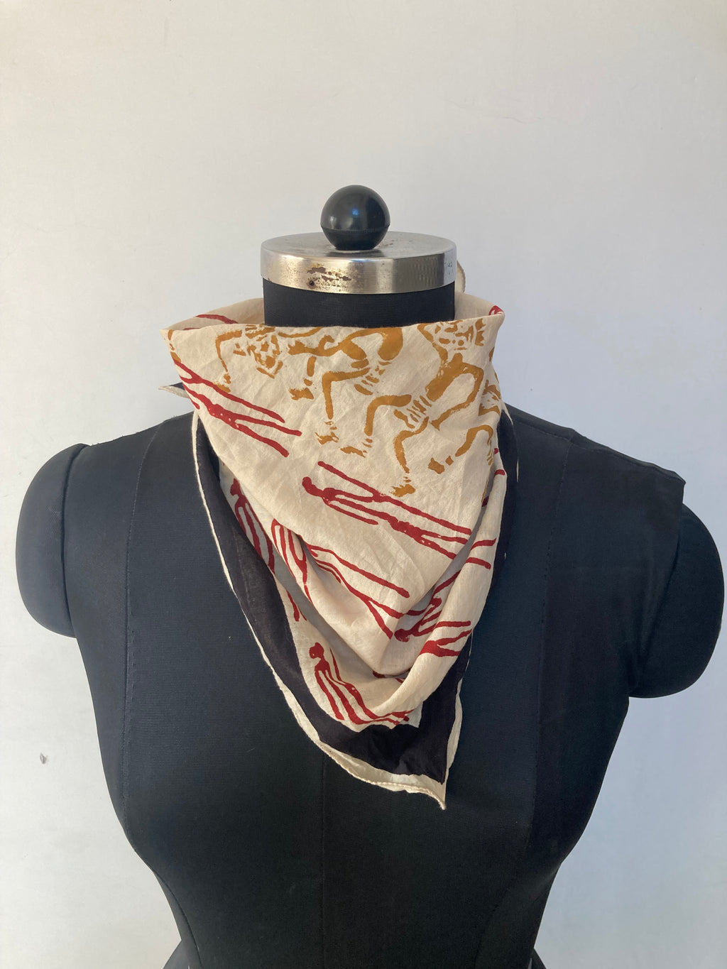 Hand Block Print Cotton Bandanas - Set of 5, Natural Dye