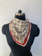 A Set of 10 Assorted Hand Block Printed Bandanas: Organic Cotton Scarfs (21x21" Inch)