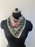 Hand Block Printed Cotton Bandana: Natural Dye Neckerchief - Made in India