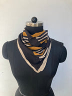 A Set of 10 Assorted Hand Block Printed Bandanas: Organic Cotton Scarfs (21x21" Inch)