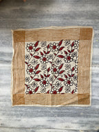 Hand Block Printed Cotton Bandana: Natural Dye Neckerchief - Made in India