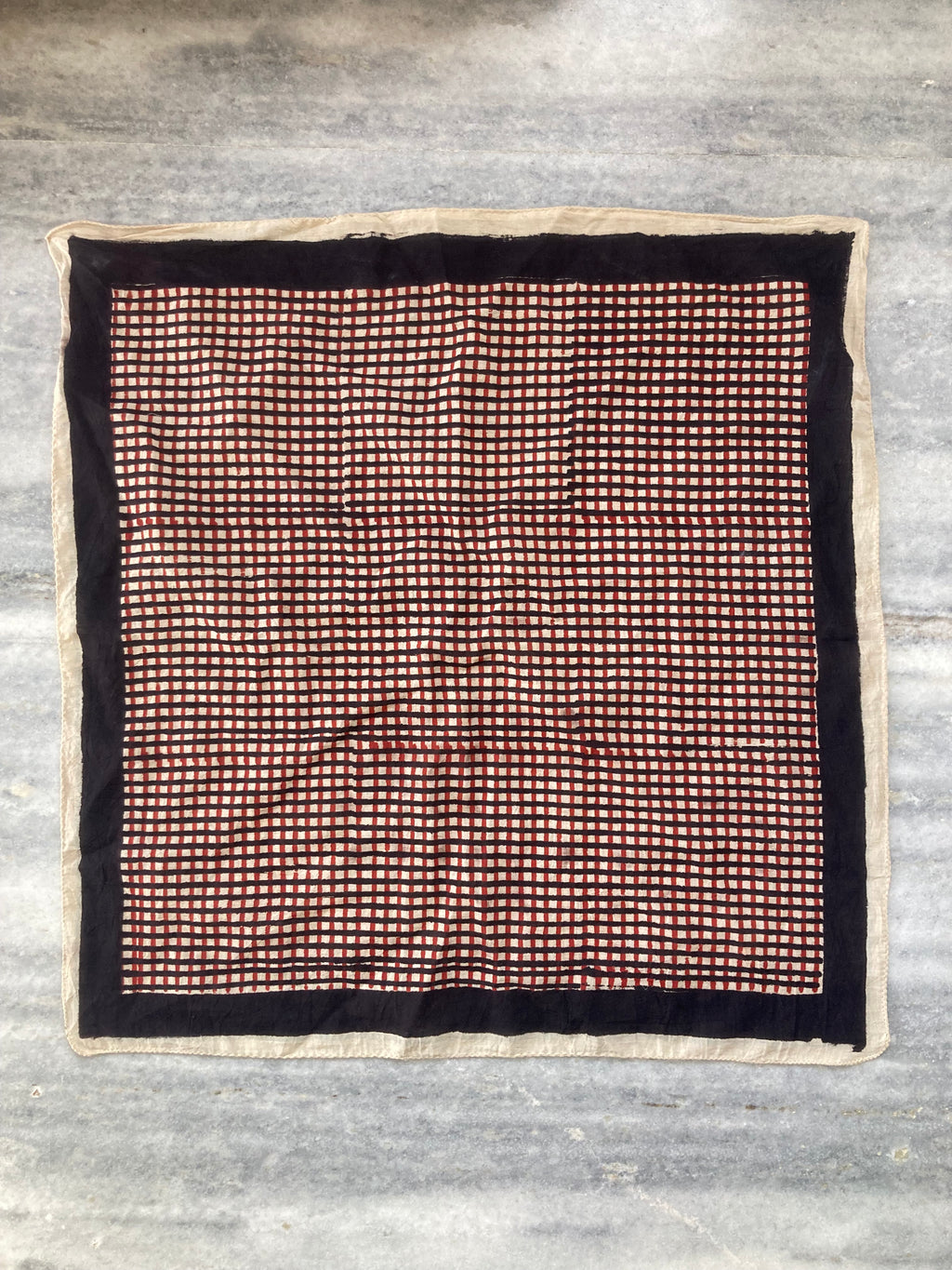 Hand Block Printed Cotton Bandana: Natural Dye Neckerchief - Made in India