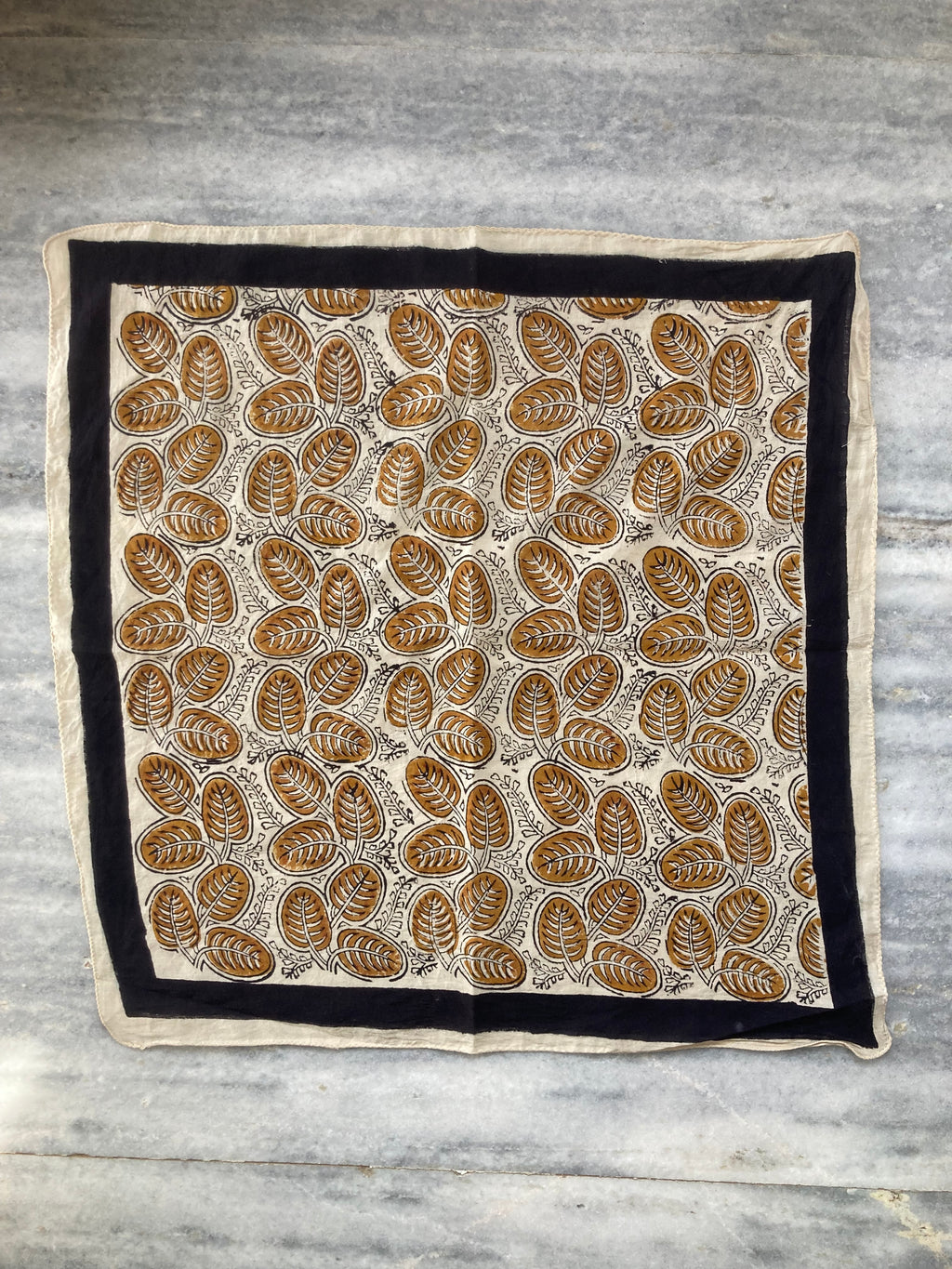 Hand Block Printed Cotton Bandana: Natural Dye Neckerchief - Made in India