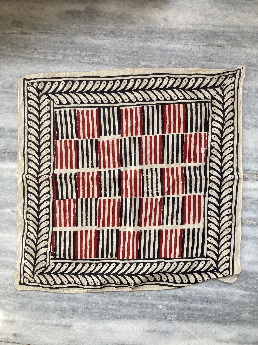 Hand Block Printed Cotton Bandana: Natural Dye Neckerchief - Made in India