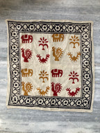 Hand Block Printed Cotton Bandana: Natural Dye Neckerchief - Made in India