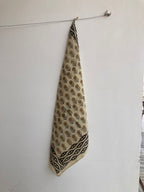 Hand Block Printed Cotton Bandana: Natural Dye Neckerchief - Made in India