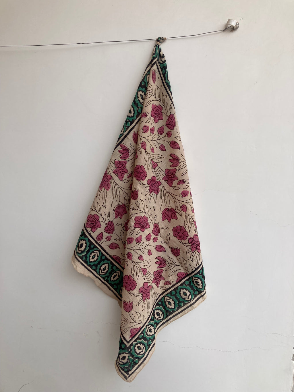 Hand Block Printed Cotton Bandana: Natural Dye Neckerchief - Made in India