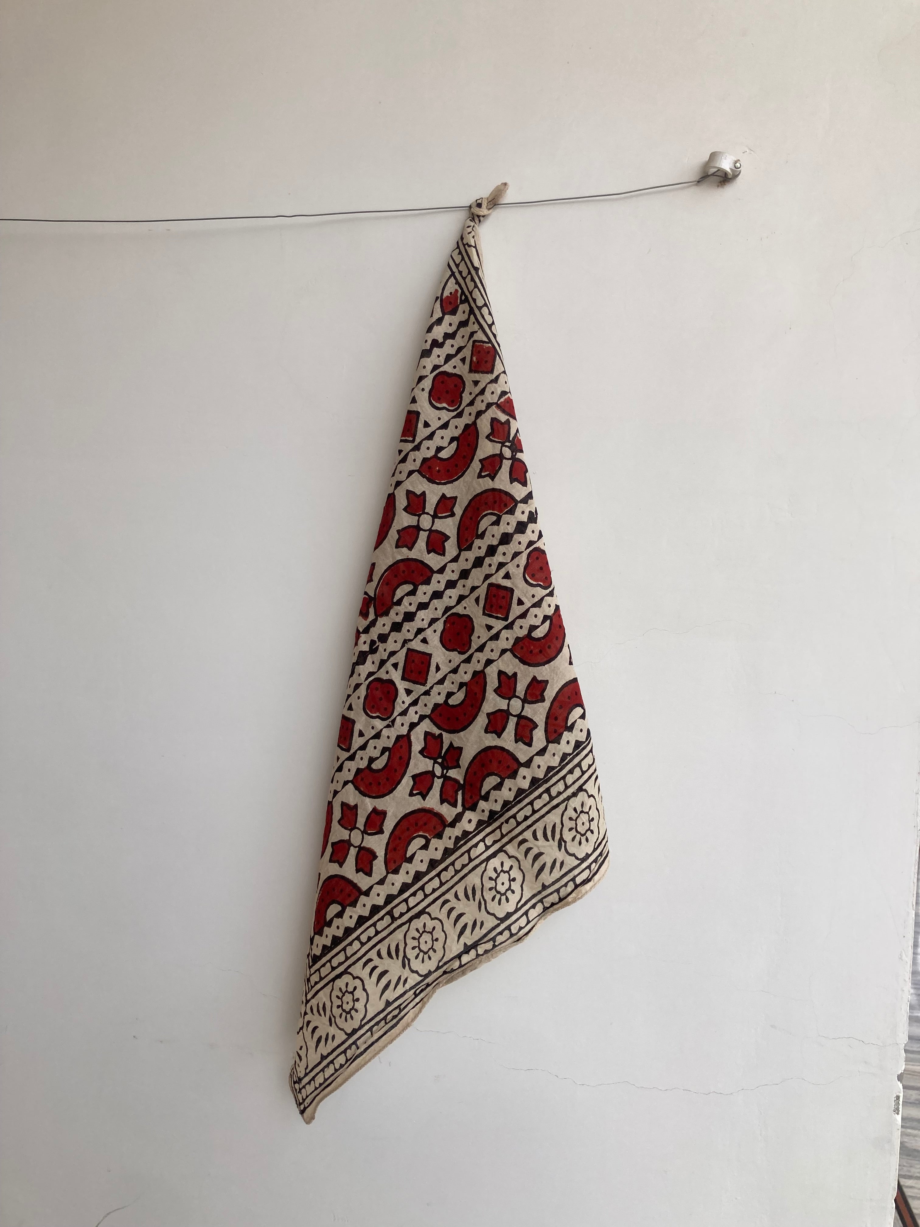 Hand Block Printed Cotton Bandana: Natural Dye Neckerchief - Made in India