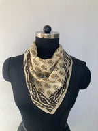 Hand Block Printed Cotton Bandana: Natural Dye Neckerchief - Made in India