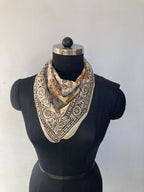 Hand Block Printed Cotton Bandana: Natural Dye Neckerchief - Made in India