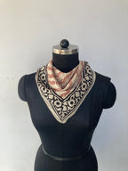 Hand Block Printed Cotton Bandana: Natural Dye Neckerchief - Made in India