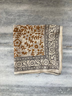 Hand Block Printed Cotton Bandana: Natural Dye Neckerchief - Made in India