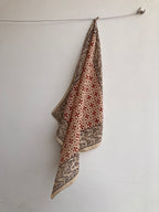 Hand Block Printed Cotton Bandana: Natural Dye Neckerchief - Made in India