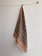 Hand Block Printed Cotton Bandana: Natural Dye Neckerchief - Made in India