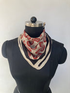 Hand Block Printed Cotton Bandana: Natural Dye Neckerchief - Made in India