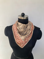 Hand Block Printed Cotton Bandana: Natural Dye Neckerchief - Made in India