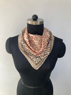 Hand Block Printed Cotton Bandana: Natural Dye Neckerchief - Made in India