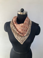 Hand Block Printed Cotton Bandana: Natural Dye Neckerchief - Made in India