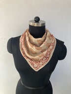 Hand Block Printed Cotton Bandana: Natural Dye Neckerchief - Made in India