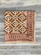 Hand Block Printed Cotton Bandana: Natural Dye Neckerchief - Made in India